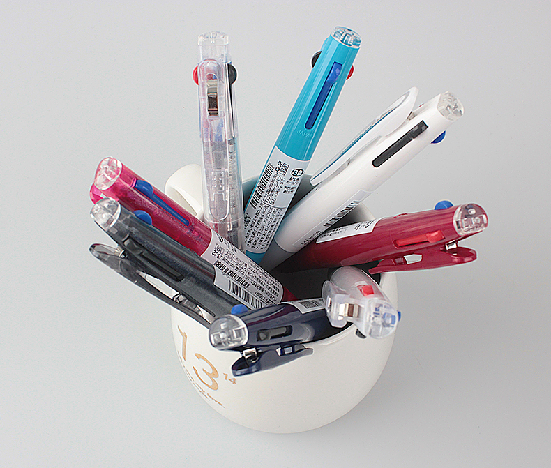 日本斑马牌(zebra)j3j2 三色中性笔 多色水笔 便携多功能笔 蓝色杆 0.